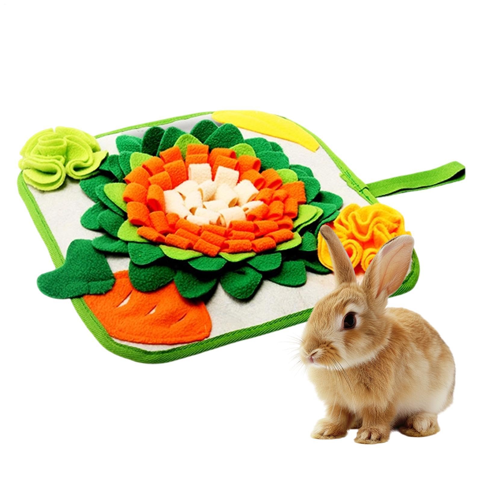 Kixolazr Foraging Mat for Bunnies,Enrichment Puzzle Toys - Feed Mat,for Home Living Room Cage Hutch Playtime Training