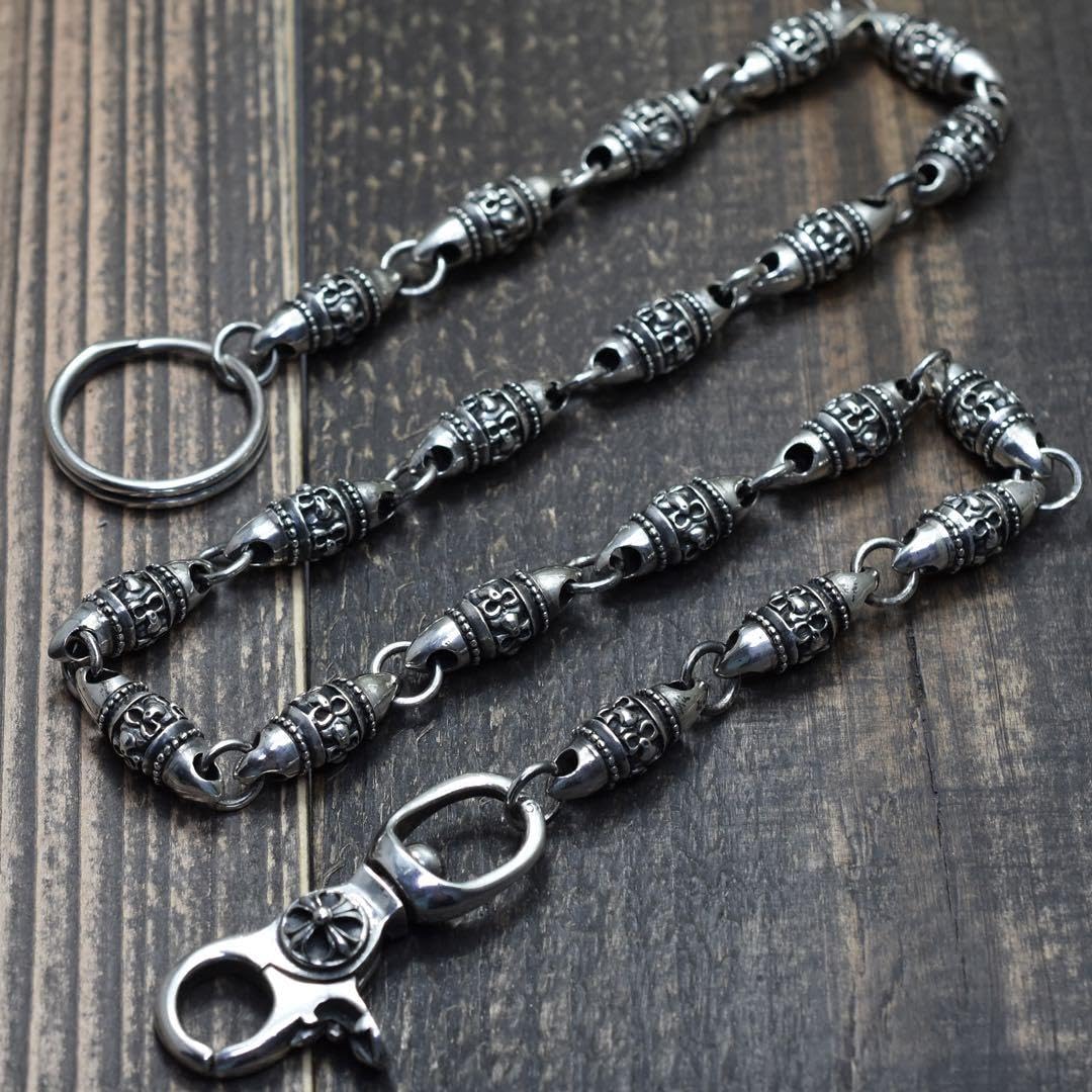 Amazon.co.jp: Silver925 ドージェ スカル ロング ウォレットチェーン  