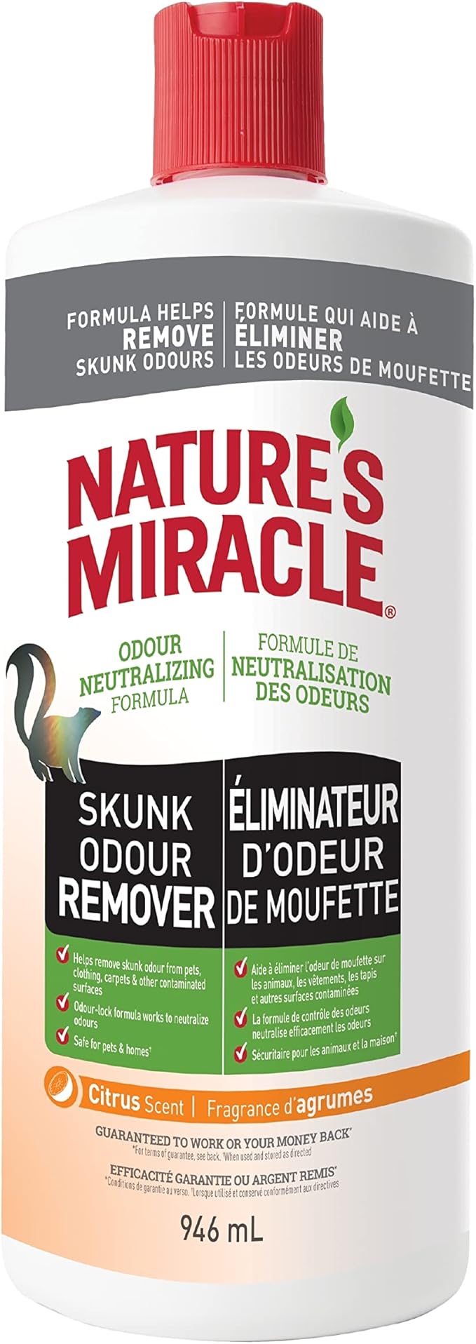 Nature's Miracle Skunk Odor Remover 946mL, Odour Neutralizing Formula, Citrus Scent, Multicolor