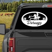 Vista 2 de Durango - Adhesivo adhesivo de vinilo para carros Diseño Charro de México, Calcomanias para Trocas y Carros (12 x 7 pulgadas, Durango)