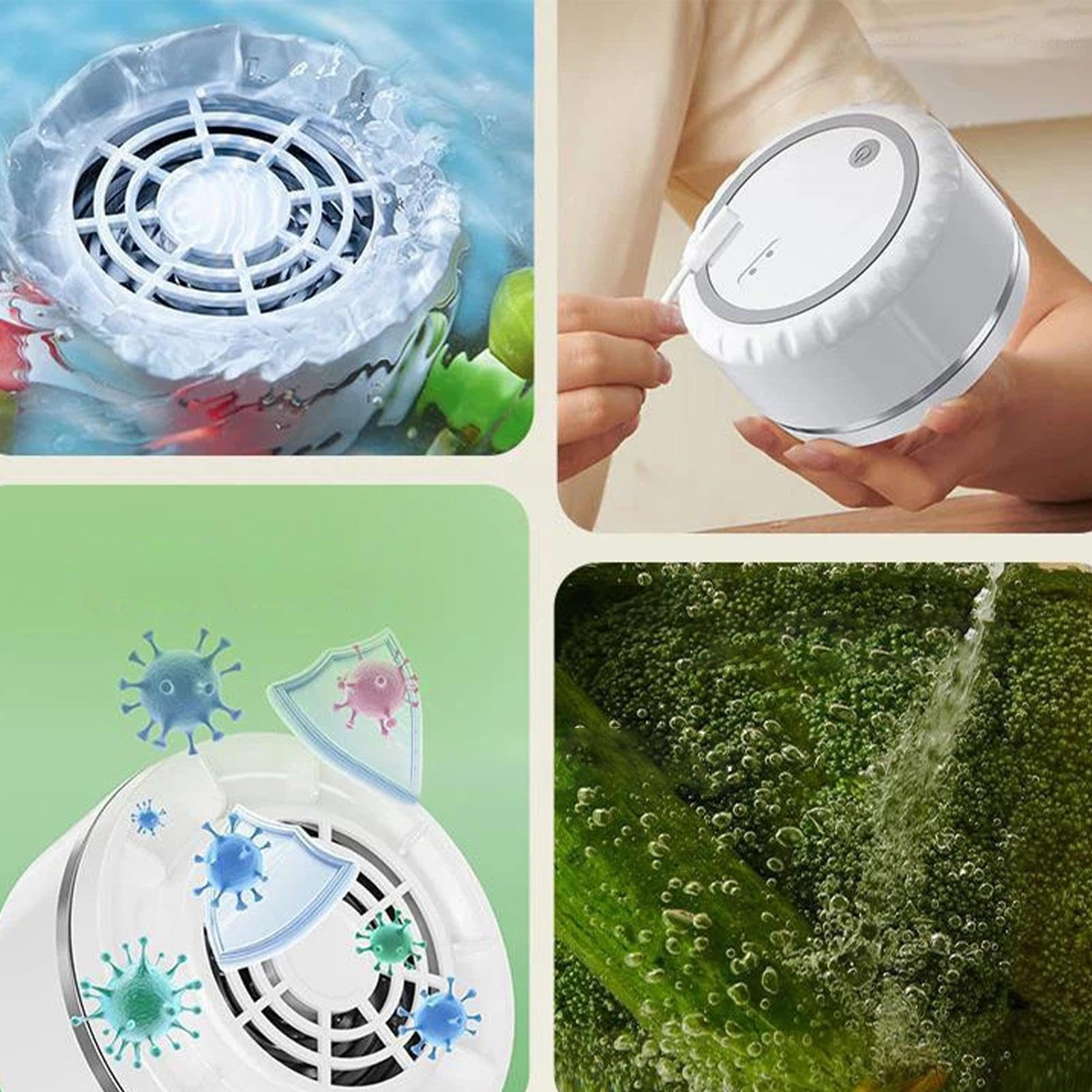 Dispositivo Limpiador De Verduras 4 Niveles Rotativo E Impermeable | Y Purificadora De Alimentos Para Arroz, Carne, Hogar, Cocina, Comedor, Restaurante, Picnic Y Camping