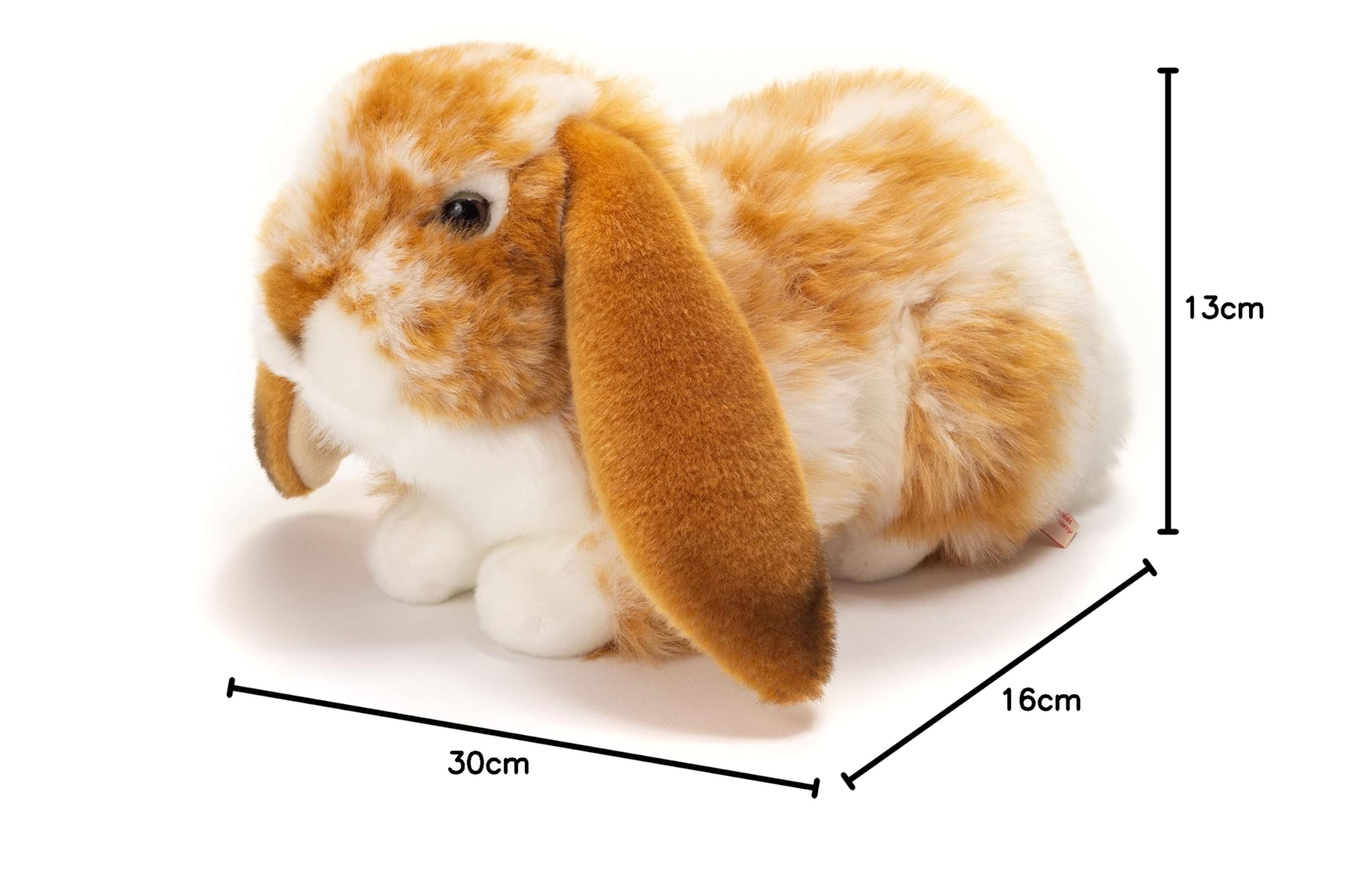 Teddy Hermann 93791 Coniglio ariete sdraiato 30 cm, peluche