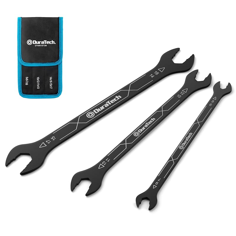 Kit de Chaves de Boca Superfinas DURATECH 4 em 1, 12 Medidas de 6 a 17 mm, 3 Peças