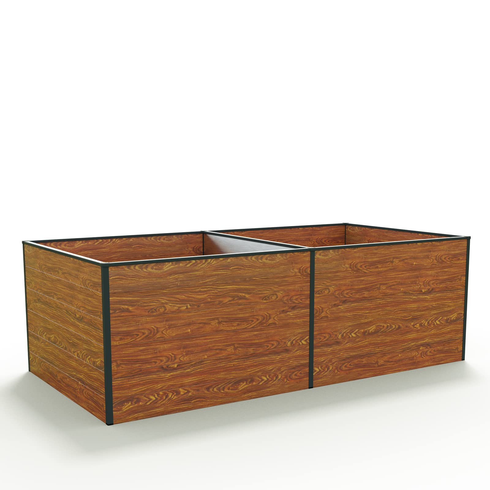 GFP Orto rialzato in alluminio DANIELA - 235 x 119 x 77 cm, ottica legno