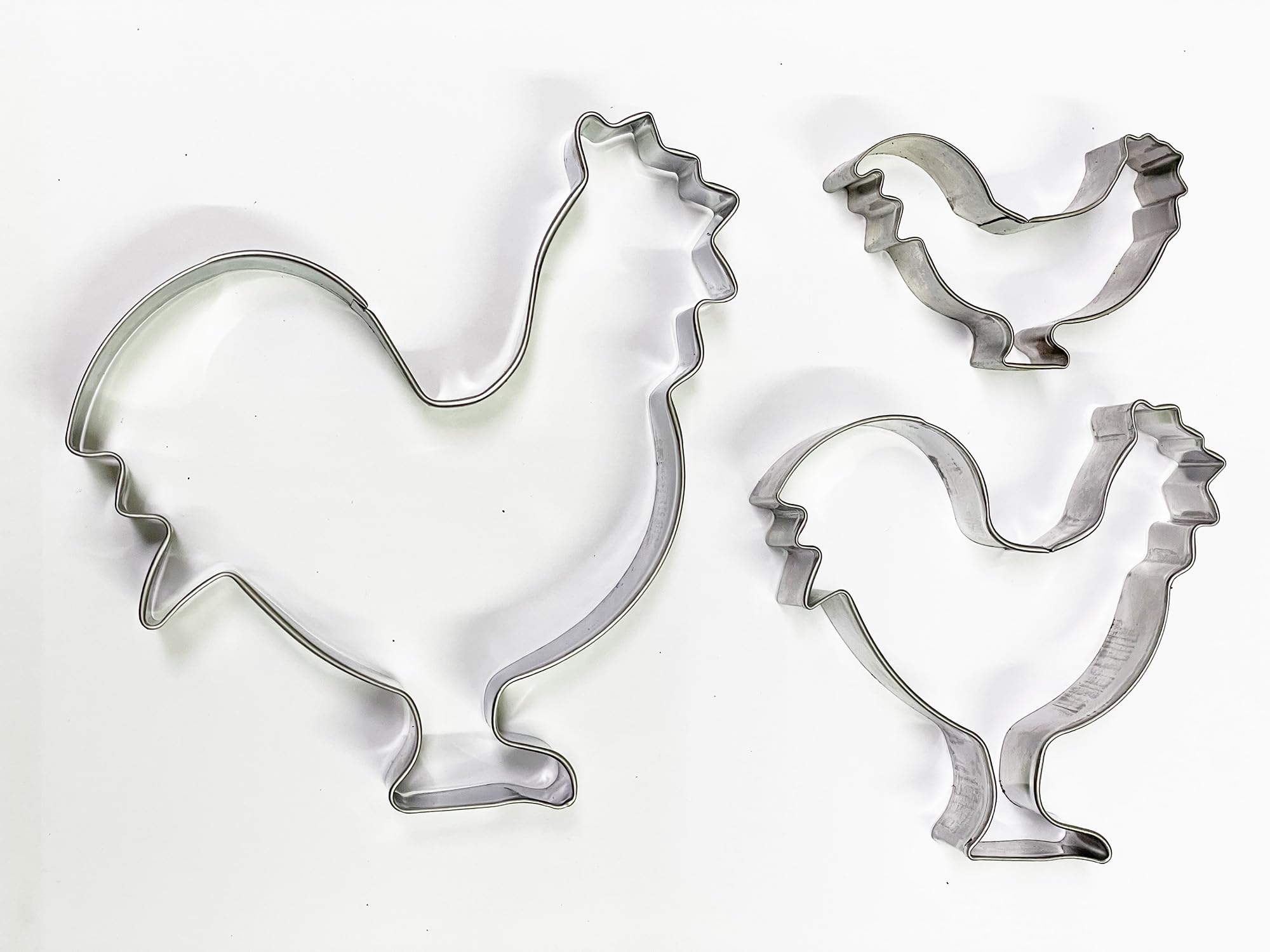 Selecto Bake 3 Pieces of Farm Rooster Cutters Set Stainless Steel Cookie Stamps Sandwich Cutter Fondant Cake Mould Biscuit Press - Image 2
