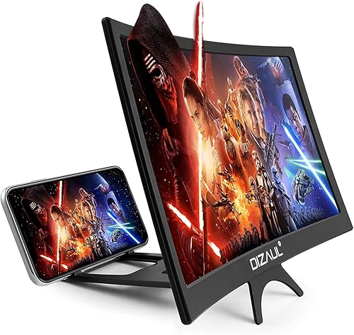 Lupa de pantalla 3D de 16 pulgadas para teléfono inteligente - Pantalla curva HD para teléfono móvil - Amplificador de pantalla plegable para
