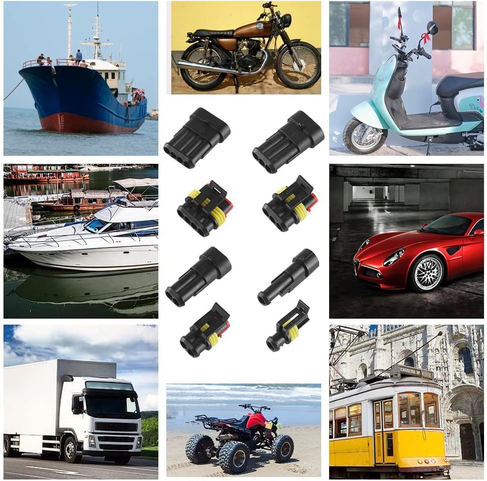 Connettori Per Cavi Impermeabili 408 Pezzi - 1/2/3/4 Pin Per Auto, Moto, Barche, Facili Da Installare