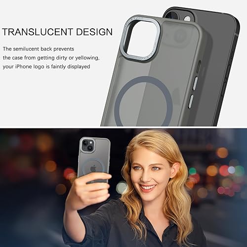 Miniatura 7 de BENTOBEN Funda magnética para iPhone 13 y iPhone 14 compatible con Magsafe Funda translúcida mate para iPhone 1314, delgada, a prueba de golpes,