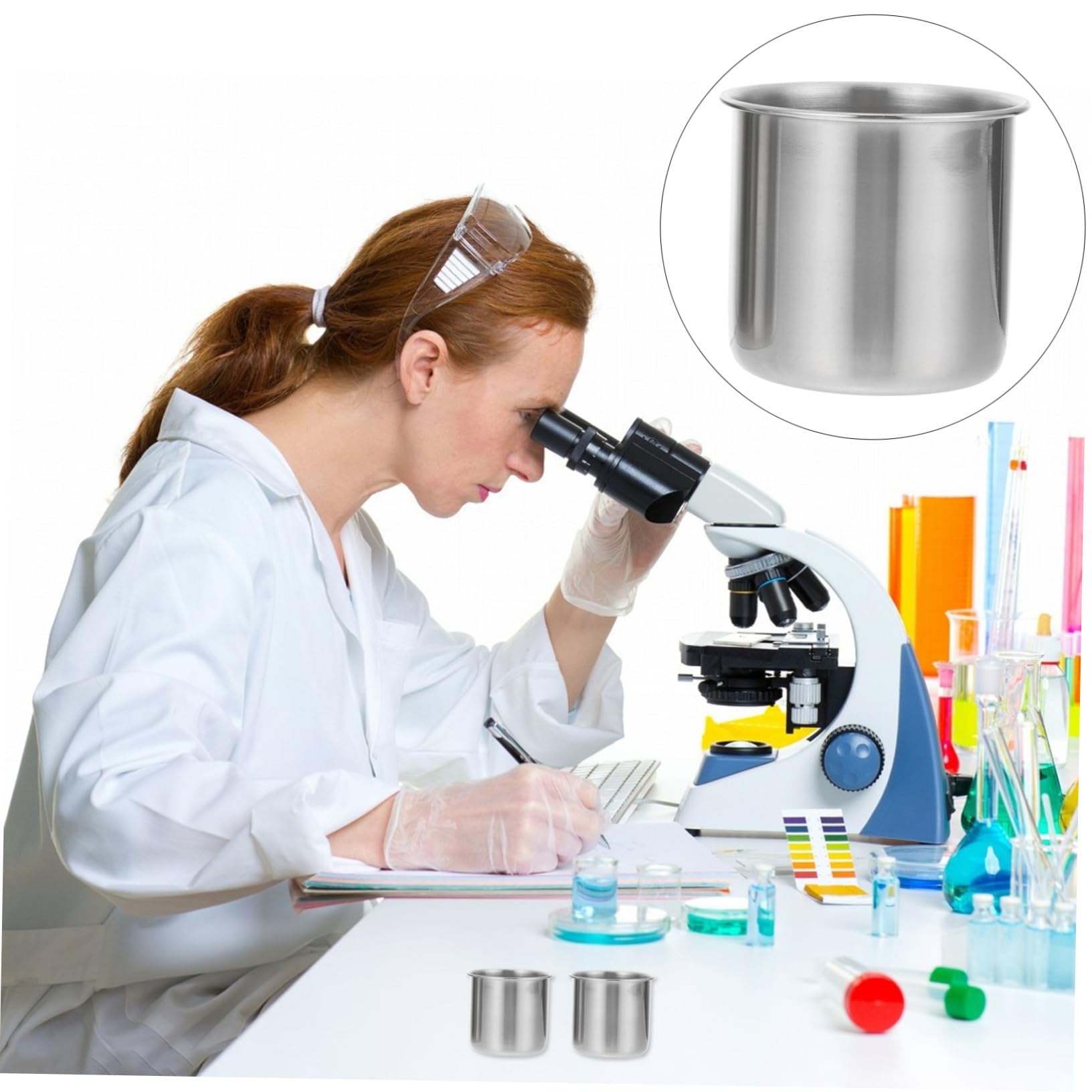 COLLBATH 6 Piezas Vasos Medidores de Inoxidable sin Resistentes al Reutilizables para Medicina y Muestras