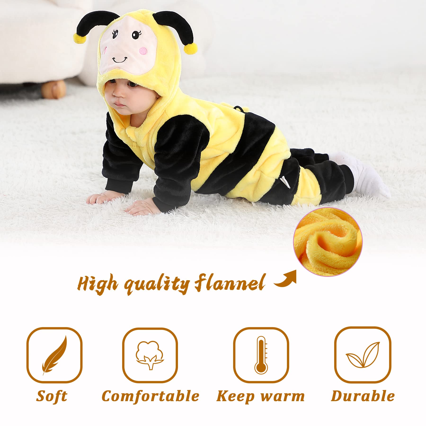TONWHAR Kid's And Toddler's Animal Halloween Costume Outfit Baby One-Piece Rompers Onesie — view 4