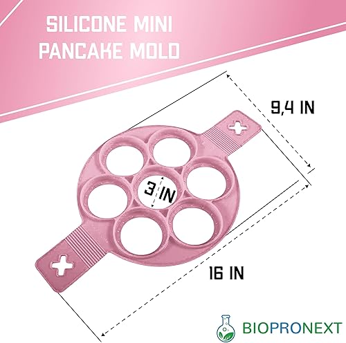 Miniatura 2 de Molde de silicona antiadherente para panqueques  Molde para panqueques de 7 círculos  Molde de silicona para panqueques  Anillos de silicona para