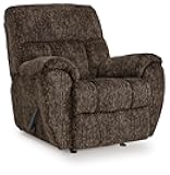Rampant Casual Manual Rocker Recliner with Pillow-Top Arms, Dark Brown