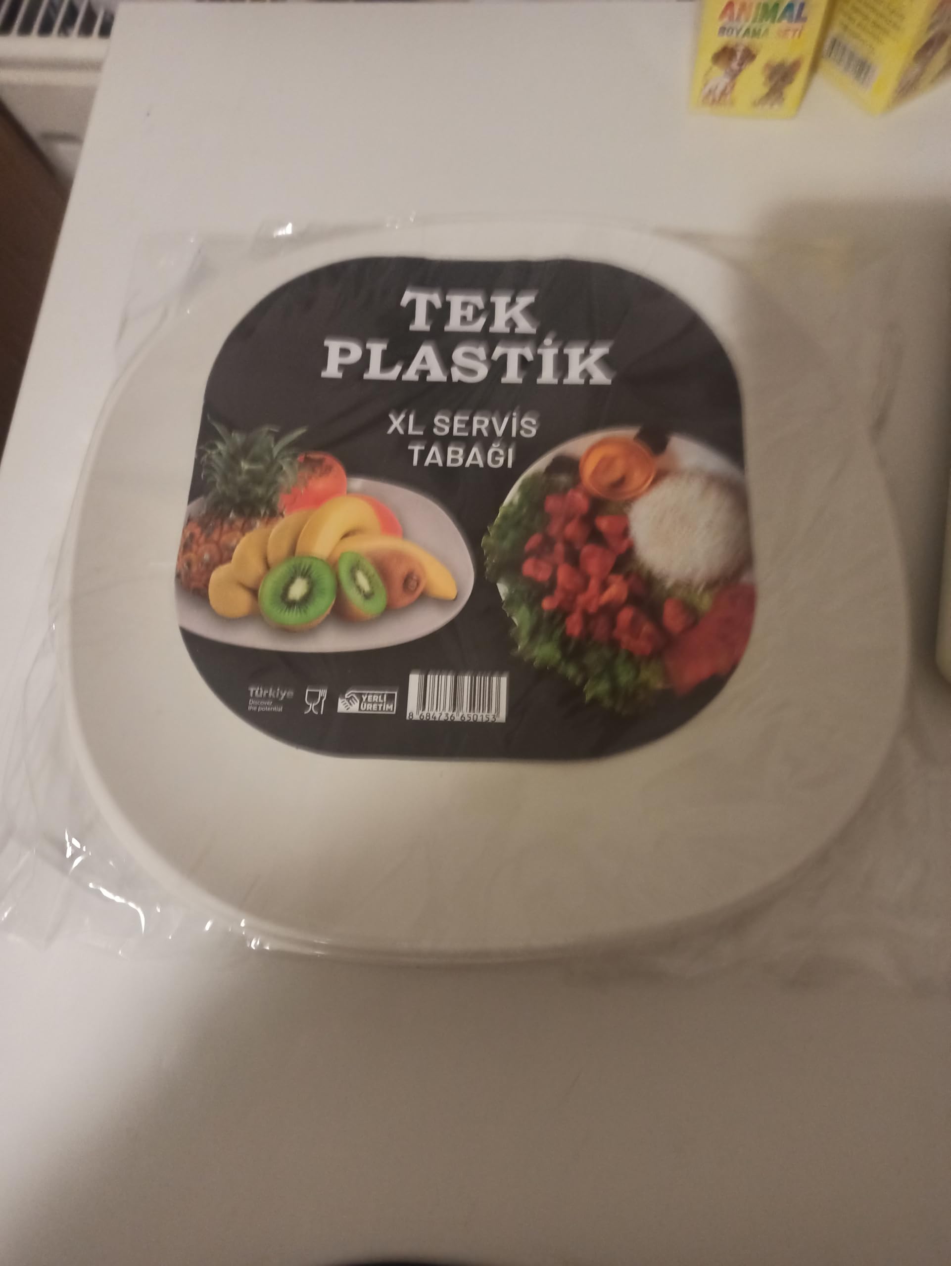 Sert Plastik Servis Tabak 6'lı Set 25 cm – Kırılmaz, Yıkanabilir, Piknik, Servis ve Sunum Tabağı