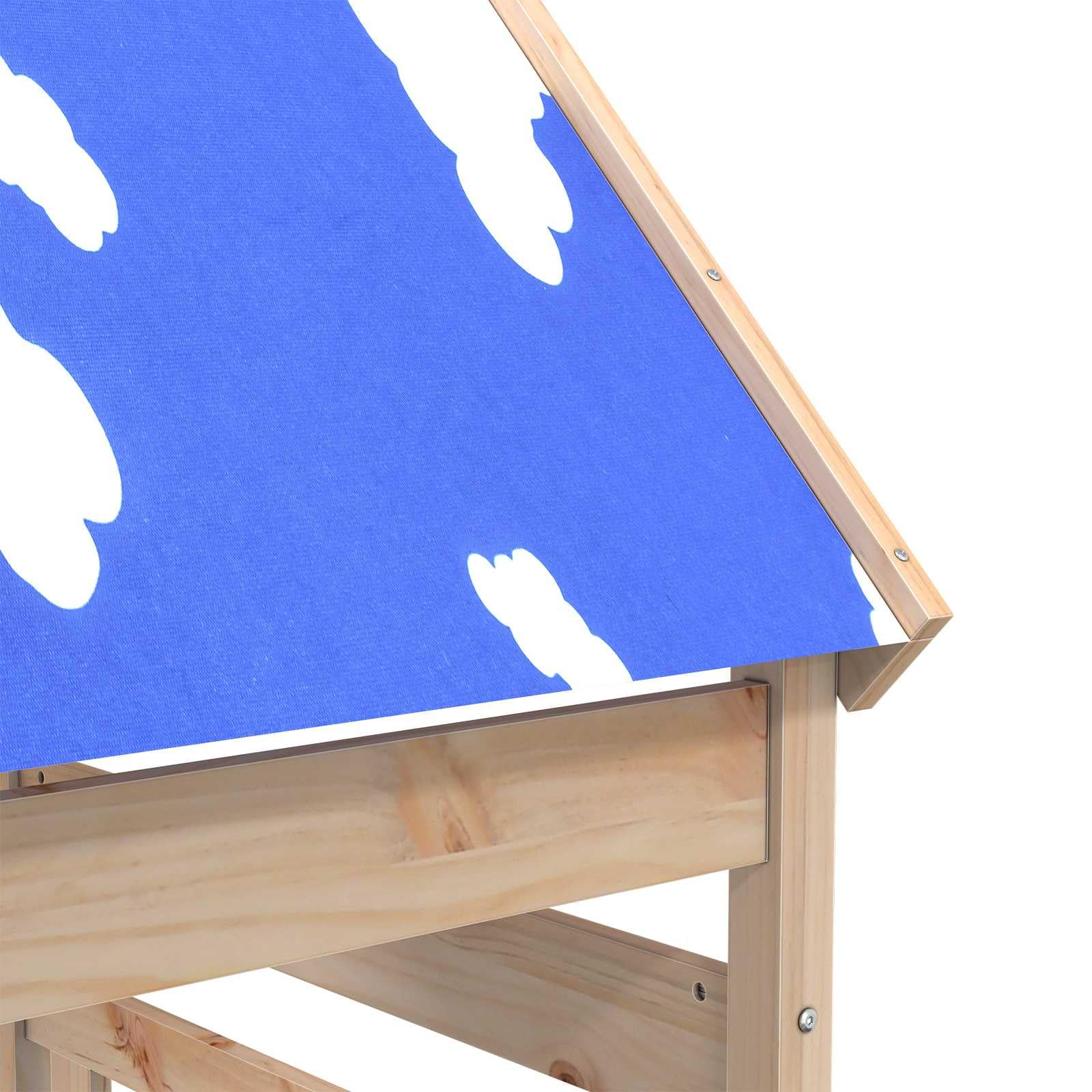 Mangloder Spielturm aus massivem Kiefernholz 52,5 x 85 x 265 cm wetterfestes Gartenhaus mit Rutsche, Schaukel und Klettern für Kinder im Außenbereich, ideal für Spielplatz, Hof oder Garten