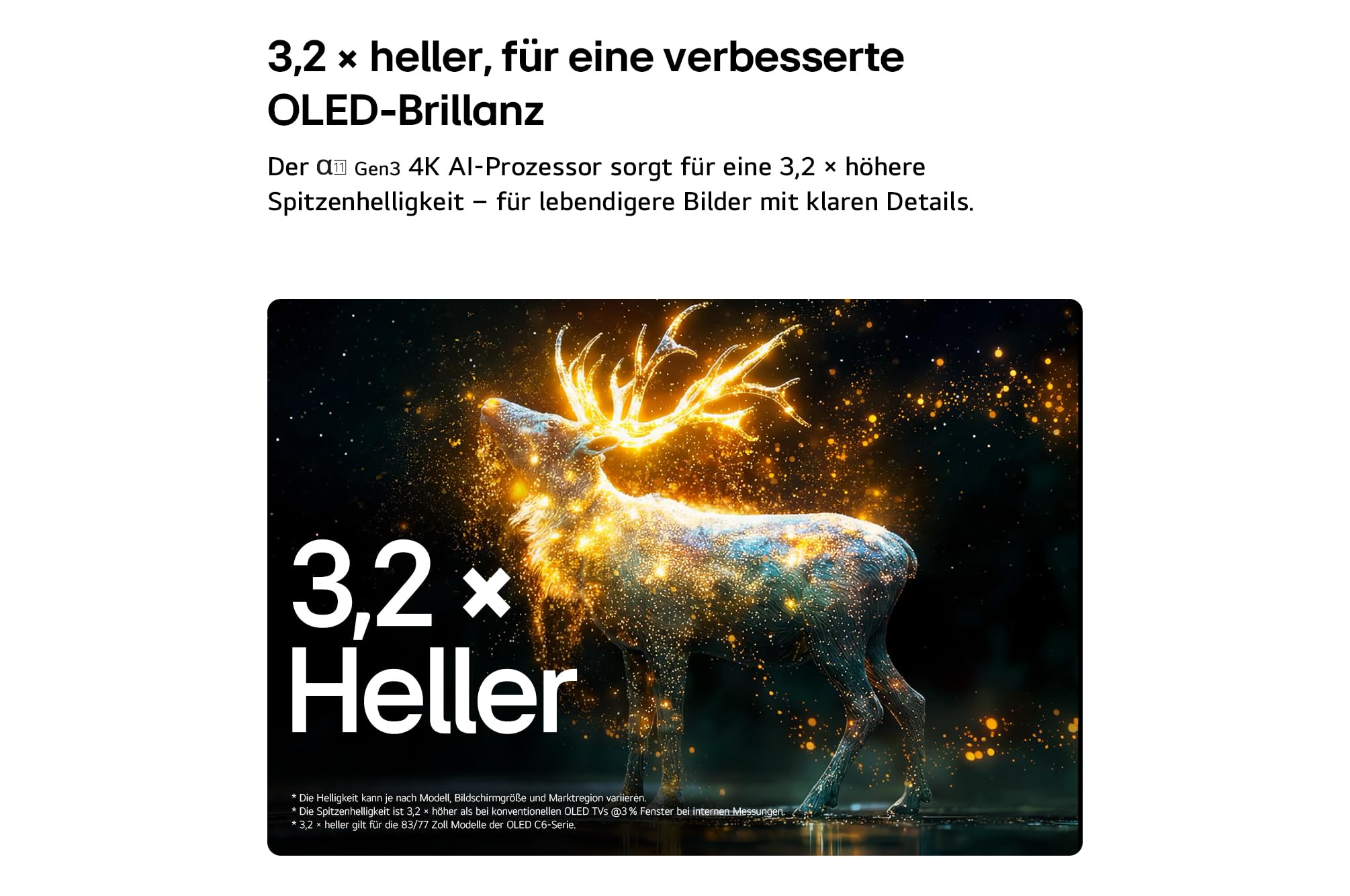 LG OLED77C6ELB TV 77 Zoll (195 cm) 4K OLED evo AI TV (α11 Gen3 4K AI Prozessor, webOS 26, 120Hz (VRR bis zu 165Hz)) [Modelljahr 2026] [Energieklasse E]