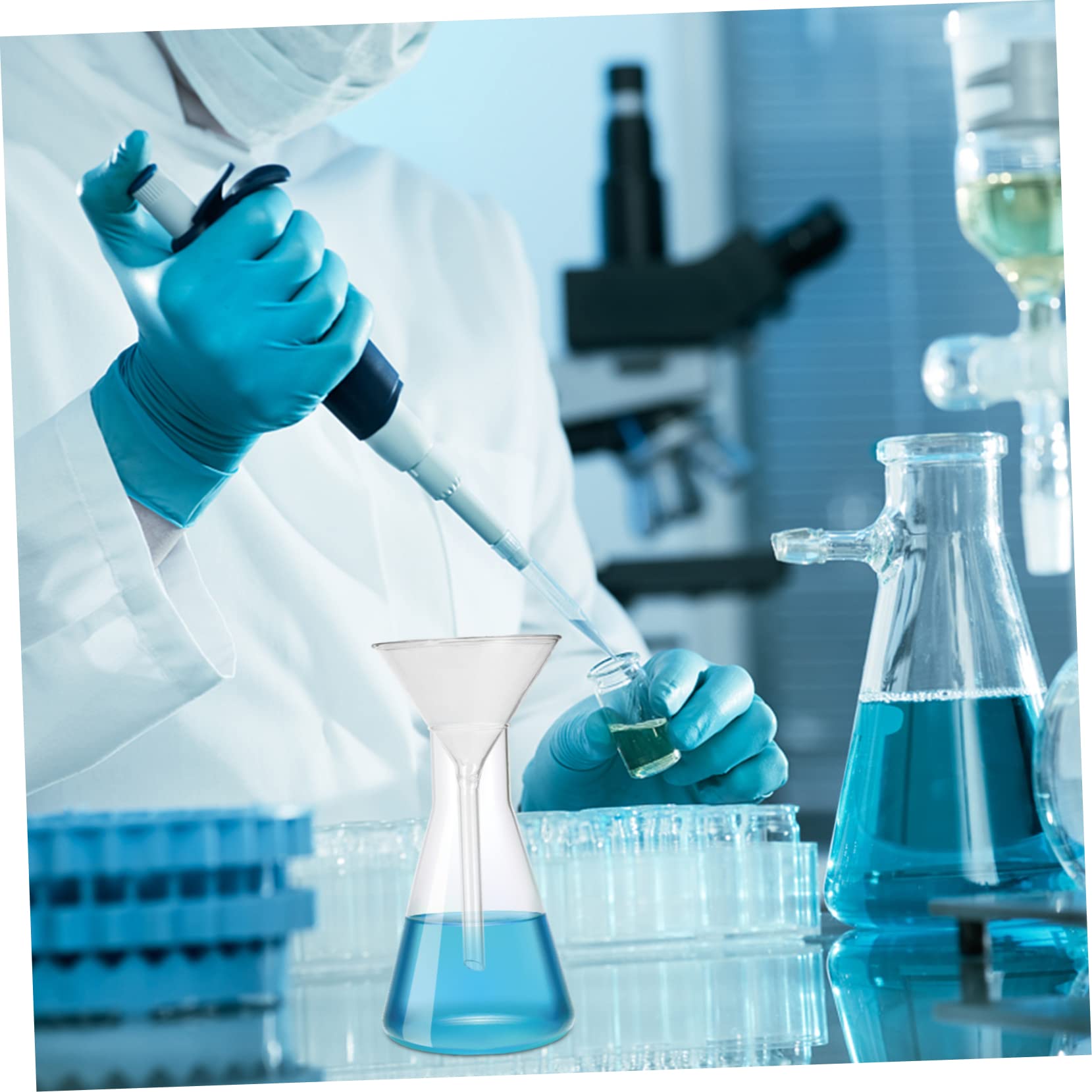 Zerodeko 4 Stück Trichter aus Glas Chemikalienbeständig und Wiederverwendbar für Flüssigkeiten und Extrakte in Laboren
