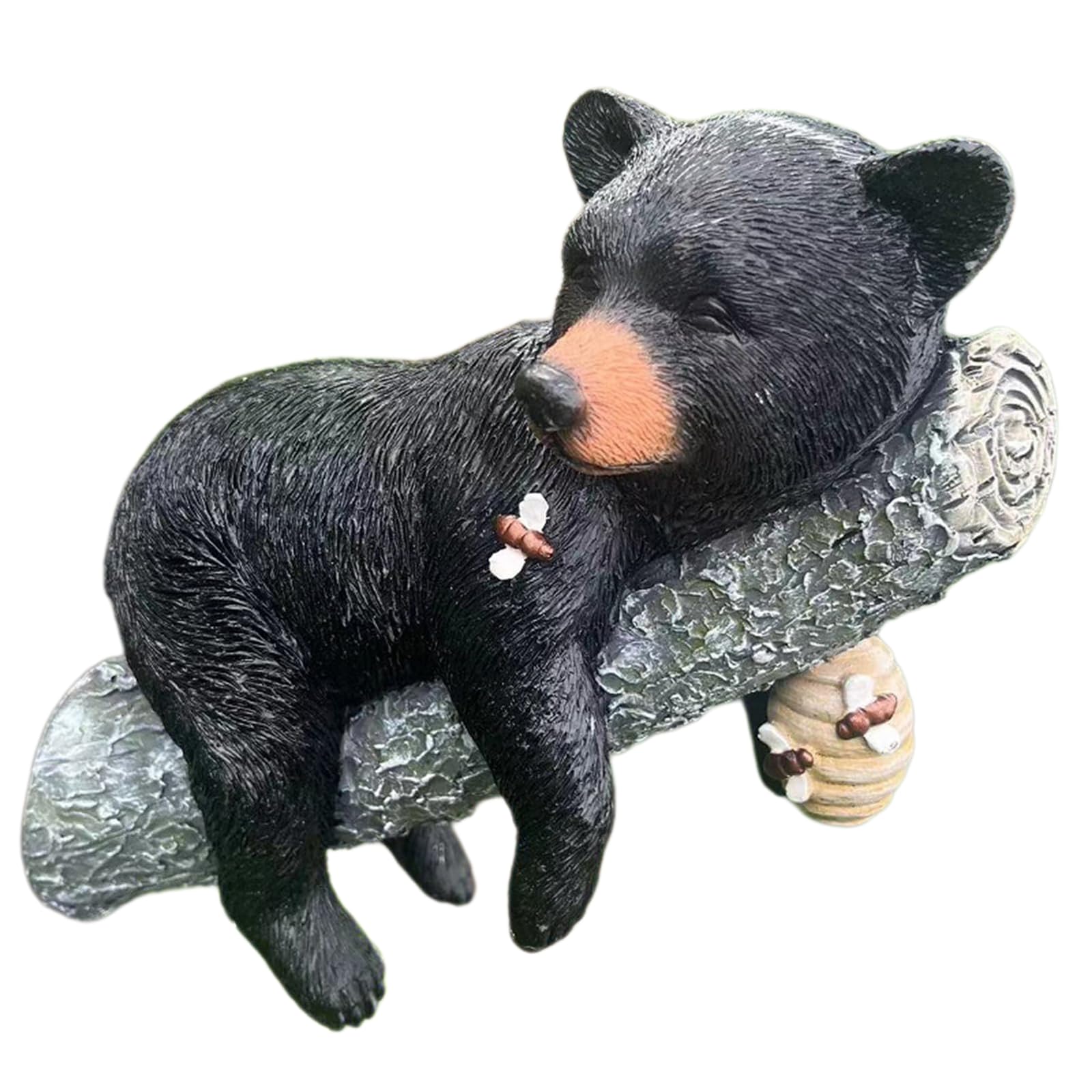 YXCQHZM Bear Hanging Tree Sculpture Realistic Animal Figurines Wall-mounted Art Statue for Outdoor Decor Garden Yard Housewarming Gift