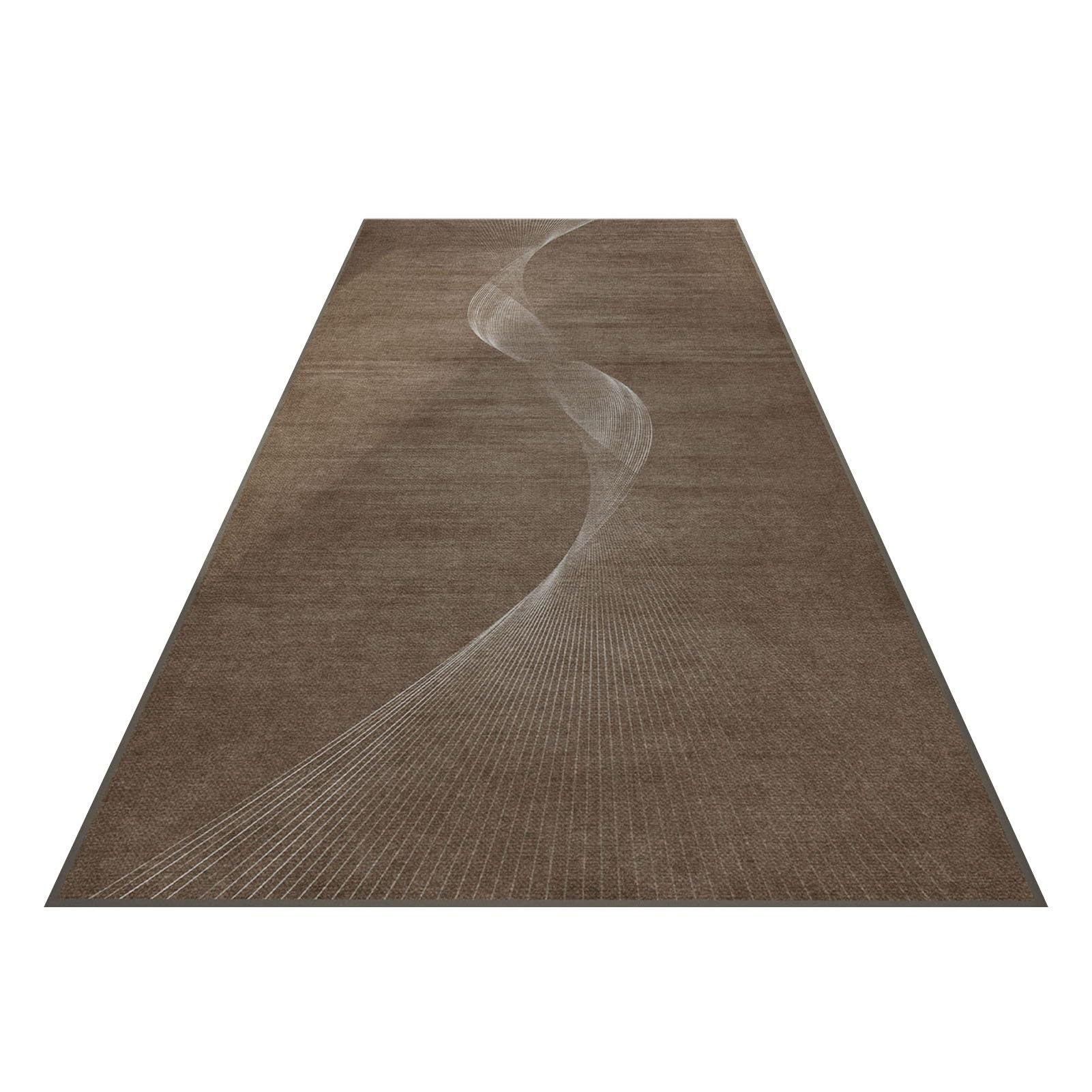 Tapis de couloir lavable en polyester coloré avec support antidérapant