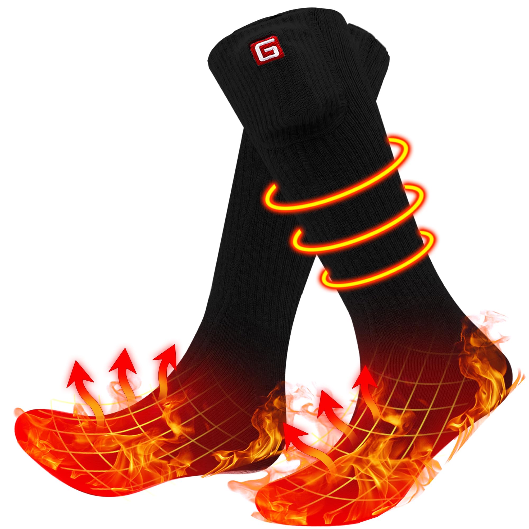 SVPRO Rechargeable Heated Socks for Men Women Electric Battery Operated Heated Socks 3 Heat Settings Warm Winter Socks for Sport Outdoor Indoor