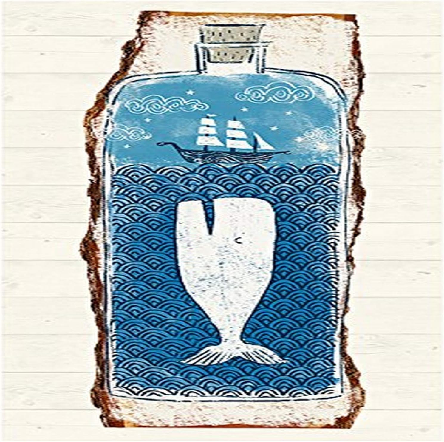 BR &Nameinternal - Whale in A Bottle 12x24 Canvas Wall Art, by Ciara Ni Dhuinn