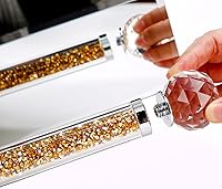 Vista 3 de TACIDON Soporte de papel higiénico de diamante Crystal Crush con estante con espejo. Soporte de papel higiénico dorado moderno montado en la pared