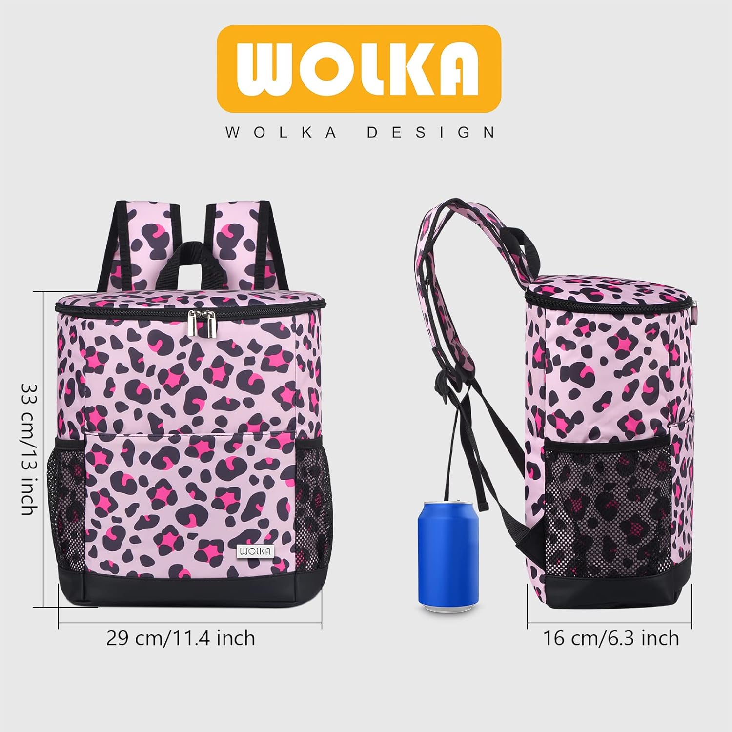 Wolka Cooler Backpack 30 Cans,Portable Backpack Coolers Insulated Leak Proof,Waterproof Soft Sided Cooler Bag for Travel,Beach,Camping,Picnic,Lunch Backpack for Women (Pink)