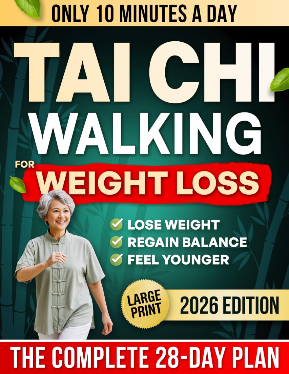 10-Minute Tai Chi Walking for Weight Loss: A Gentle 28-Day Step-by-Step Plan for Seniors to Regain Balance, Feel Younger & Lose Weight Without Joint Pain or Extreme Dieting