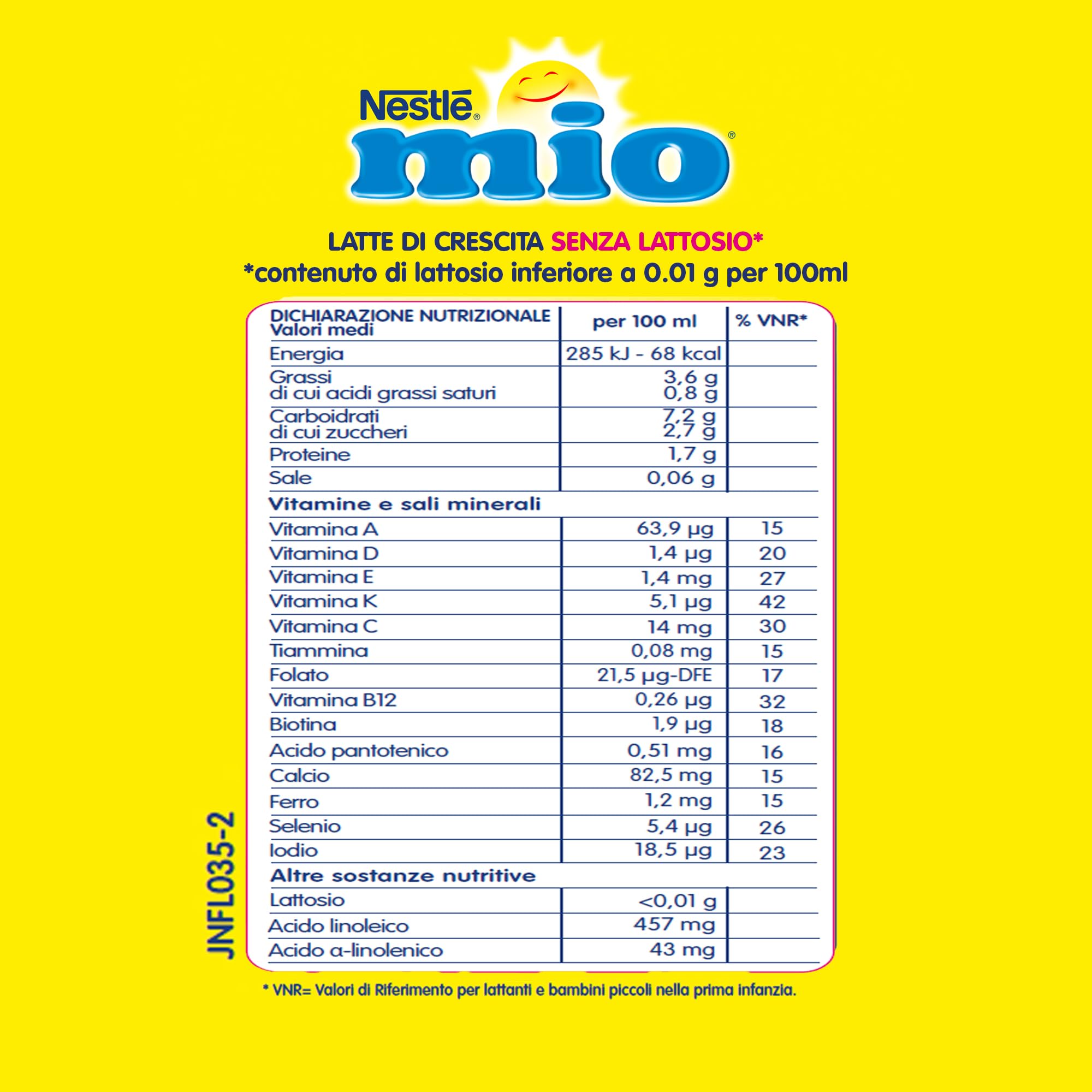 NESTLÉ MIO Latte di Crescita Senza Lattosio Liquido, 12 Brick da 500ml (6L)