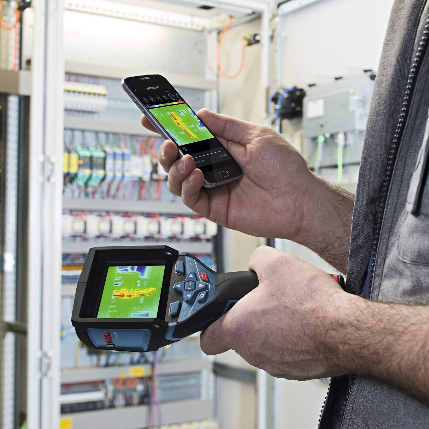 Bosch Professional 12V System Termocamera GTC 400 C,batteria 12 V, con funzione app, intervallo di temperatura da -10 °C a +400 °C, risoluzione 160 x 120 px, in valigetta L-BOXX