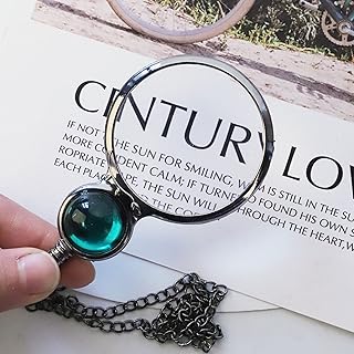 Staol Magnifying Glass, Loupe Pendant Necklace Gift 2022 Magnifying Glass Necklace Vintage 10X Magnifying Reading Magnifier Decorative Gift