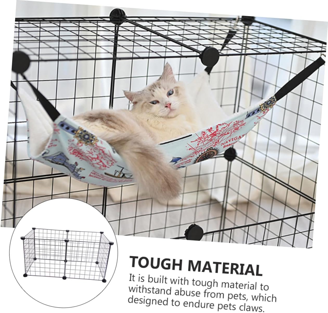 1 Set Detachable Pet Isolation Fence Black Mesh Safety Gate for Dogs Cats Rabbits Easy to Install Pet Enclosure Panels