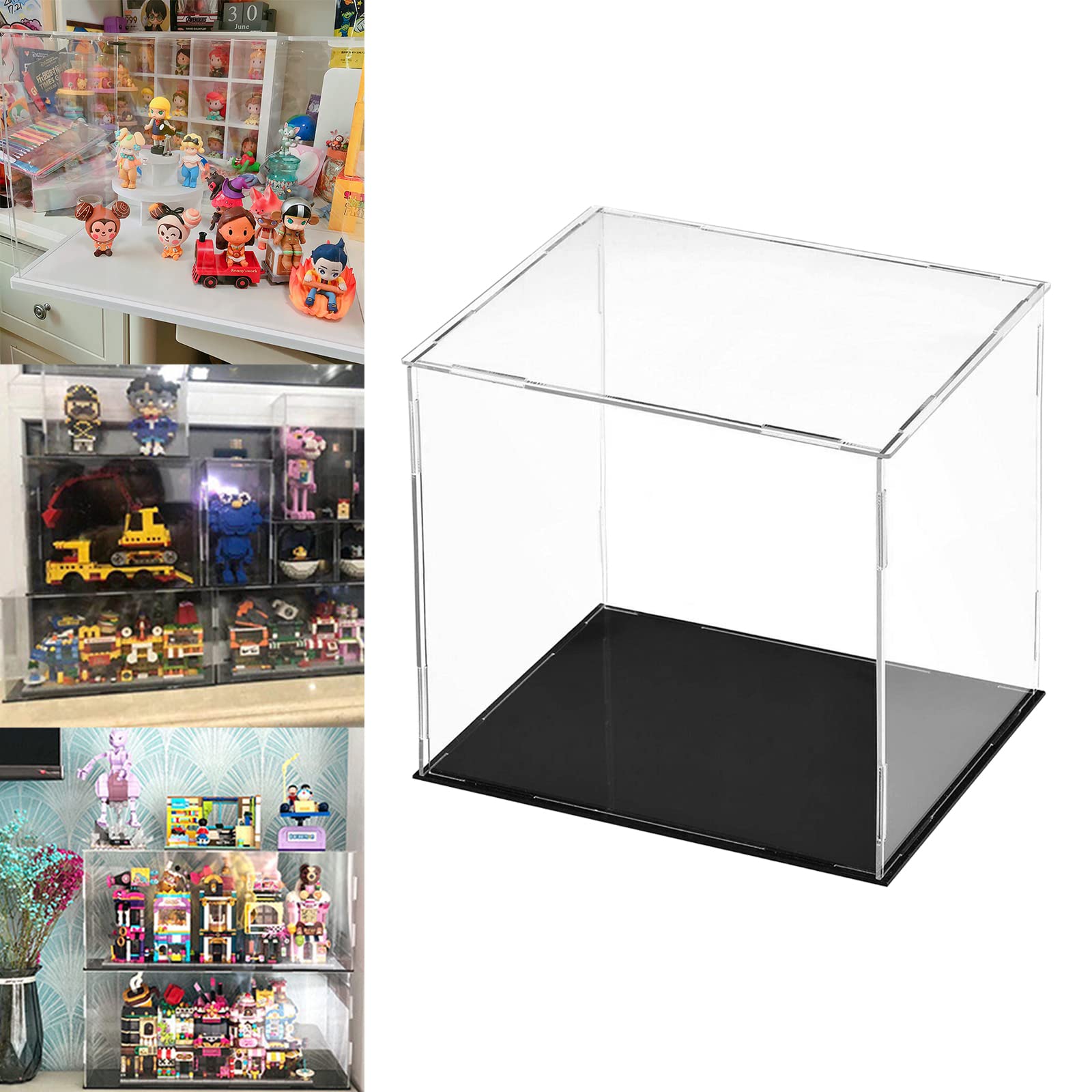 GDWD Acryl vitrine met zwarte bodem, acrylkast, display-case, stofdicht GDWD Acryl vitrine met zwarte bodem, acrylkast, display-case, stofdicht