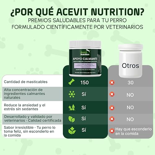Calmantes Perros, 150 uds, 100% Natural, Antiestrés y Ansiedad