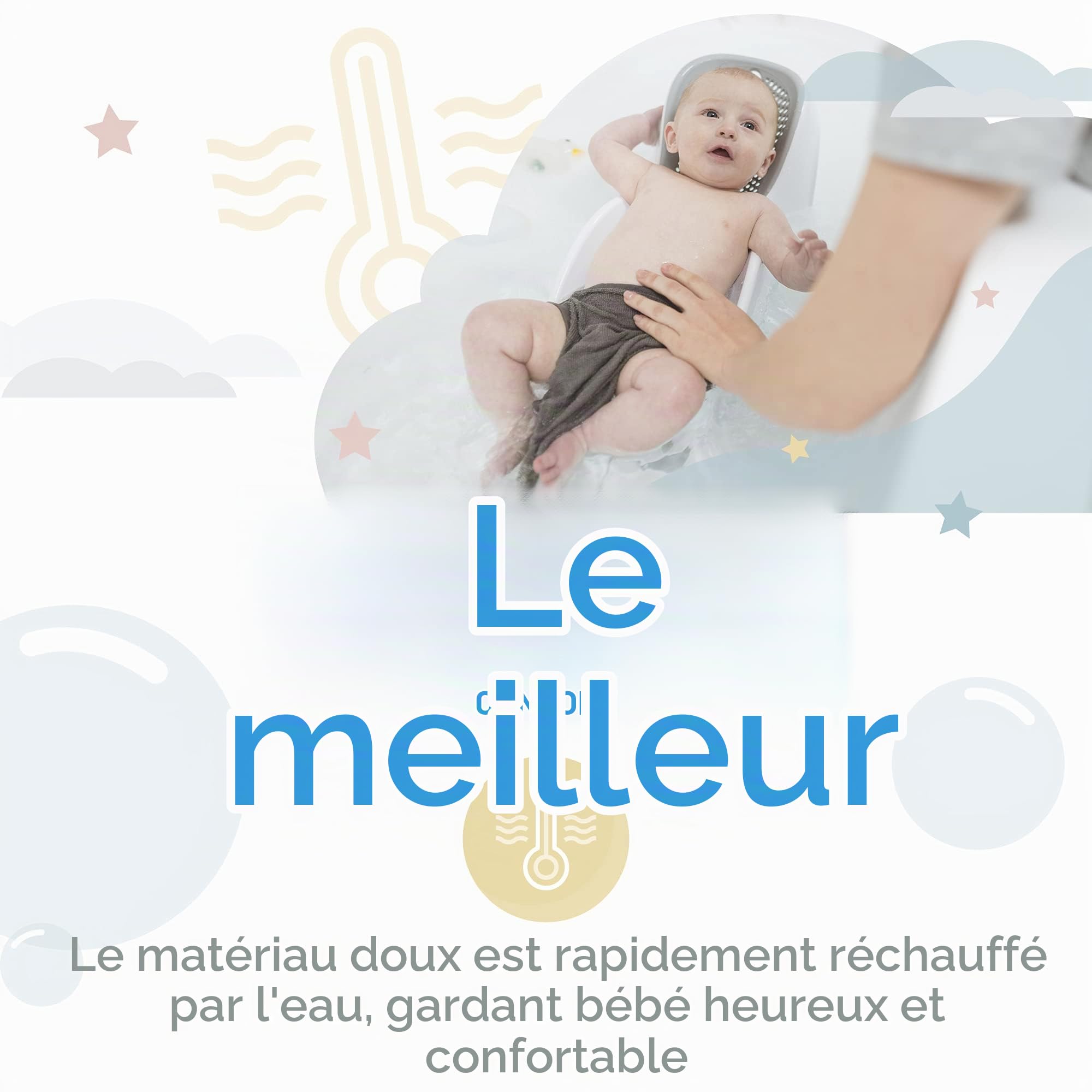 Angelcare Mini support de bain doux au toucher - Gris - Siège de bain pour nouveau-né - Antidérapant - Facile à nettoyer