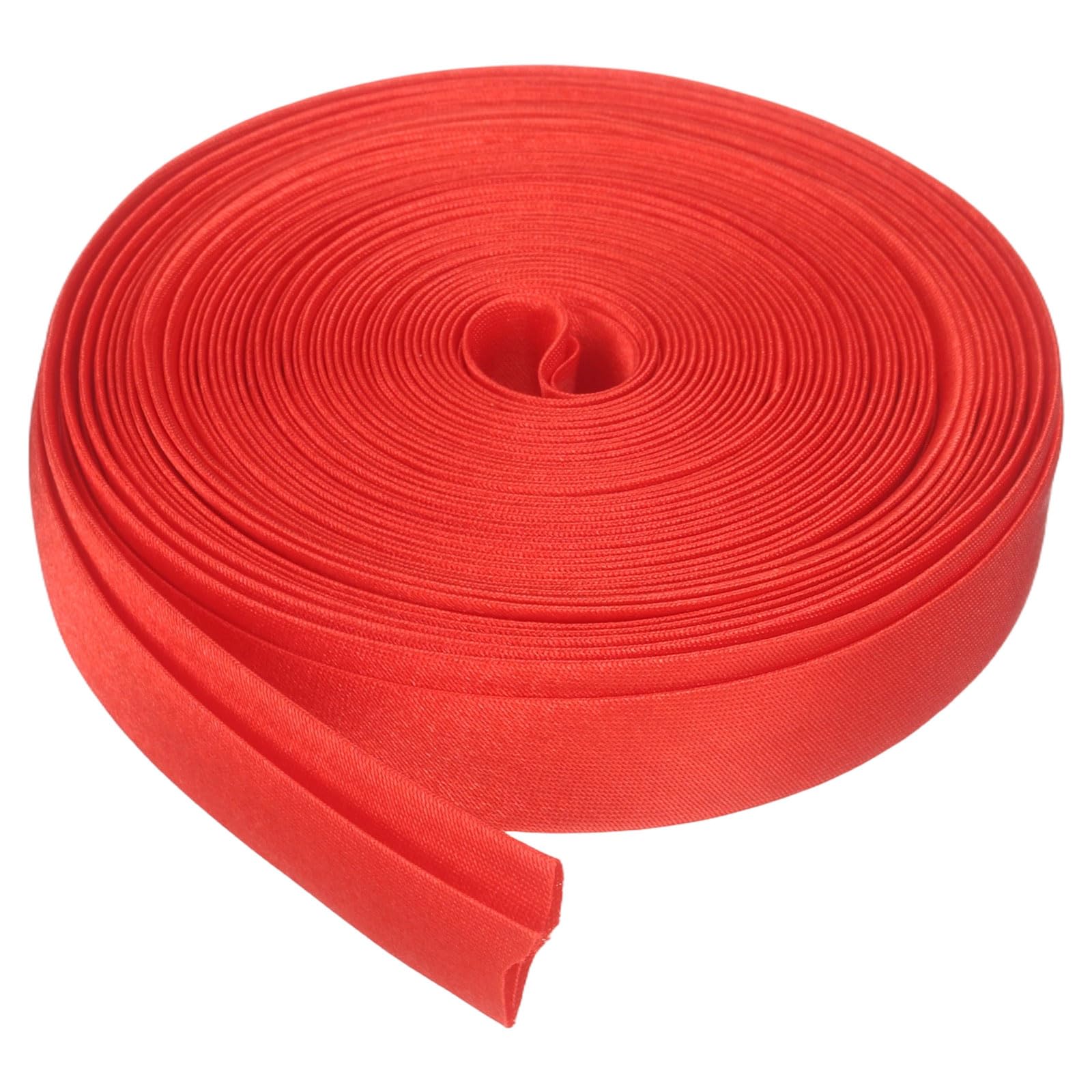 sourcing map Double Fold Bias Tape for Sewing, 5/8 Inch x 5.5 Yards Satin Bias Binding Tape Continuous Bulk for Quilting Blanket Binding Seaming Hemming Fabric Piping DIY Craft, Red