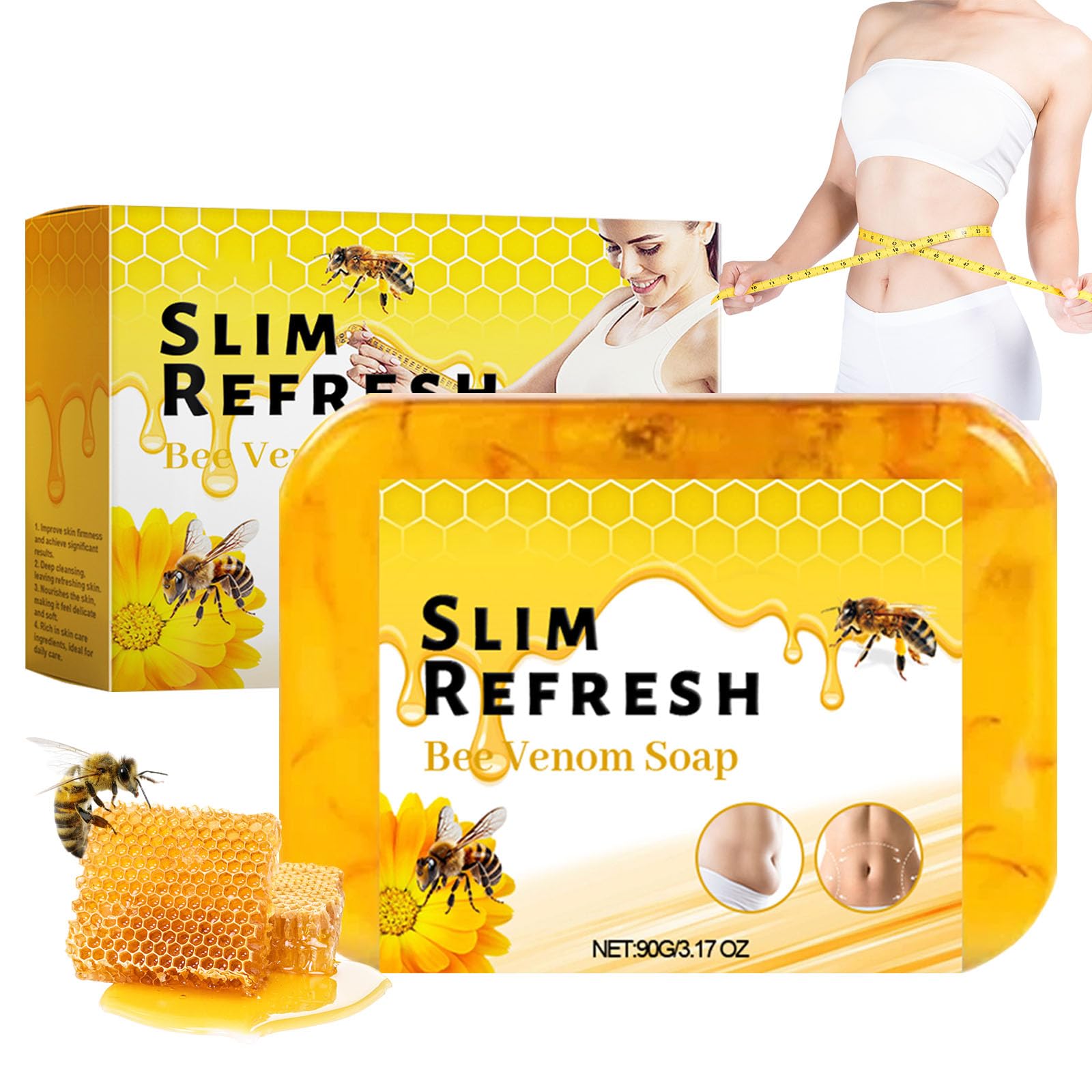 Bee Venom Firming Soap - Natural Handmade Soap Bar - Body Tightening Soap - Face Soap Bar for Deep Cleasing - Hydrating Soap for All Skin Types - Skin Lightening, Smoothing, Moisturizing, Oil Control