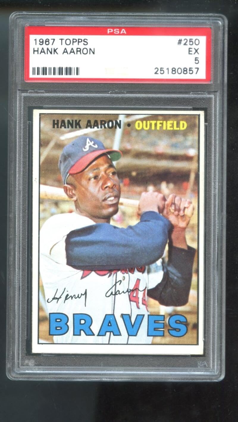 1967 Topps #250 Hank Aaron Atlanta Braves PSA 5 Graded Baseball Card MLB