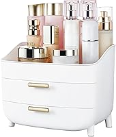 Vtopmart 3-Tier Makeup Organizer with Drawers - Large Skincare Storage for Vanity, Bathroom Countertop, Non-Slip Base