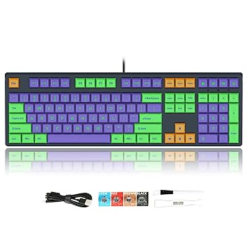 DUSTSILVER Mechanical Keyboard PC Gaming Keyboards Quiet 108 Keys Hot-swappable Keyboard Optical Red Switch PBT Keycaps Anti-Ghosting USB Wired Programmable for Windows Mac Laptop