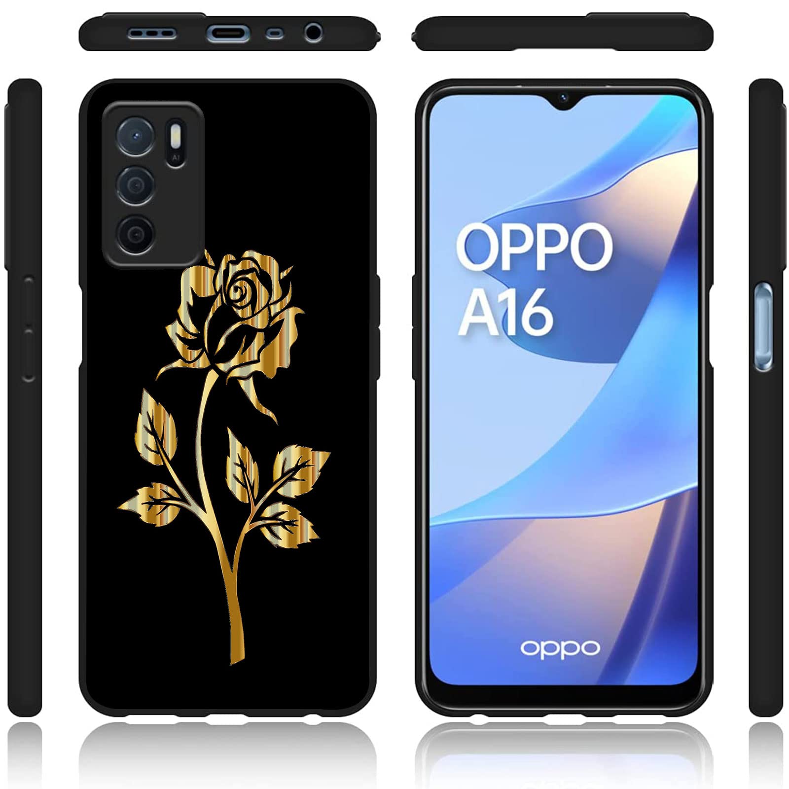 SEHEYA Cover per OPPO A16s / OPPO A16 / OPPO A54s Custodia Nero Morbido Silicone TPU Antiurto con Disegni Lupo Grigio Sottile Caso Motivo Fantasia Protettiva Slim Case
