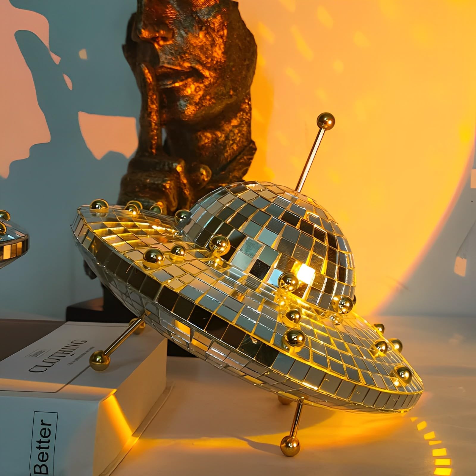 Amazon.co.jp: Fiskenet ガラス UFO リフレクター デスクトップ装飾