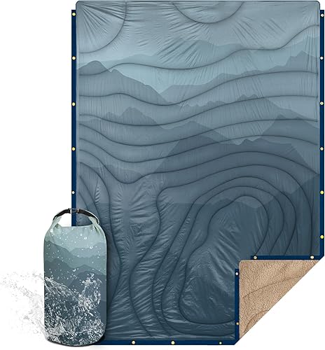 KawaGebo Kamp Manta de forro polar Sherpa para camping, 2 en 1, ultra suave, cálida y saco de dormir ultraligero para todas las estaciones,