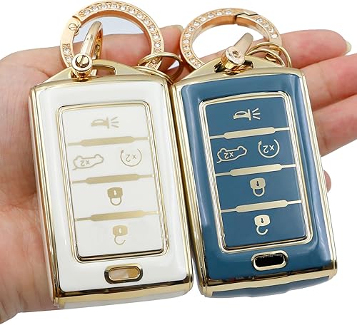 Miniatura 7 de 2 fundas para llavero de Jeep compatibles con Jeep Grand Cherokee L 2022 Grand Wagoneer 2022 Wagoneer 2022 Grand Cherokee L 2022 (5 botones, negro y