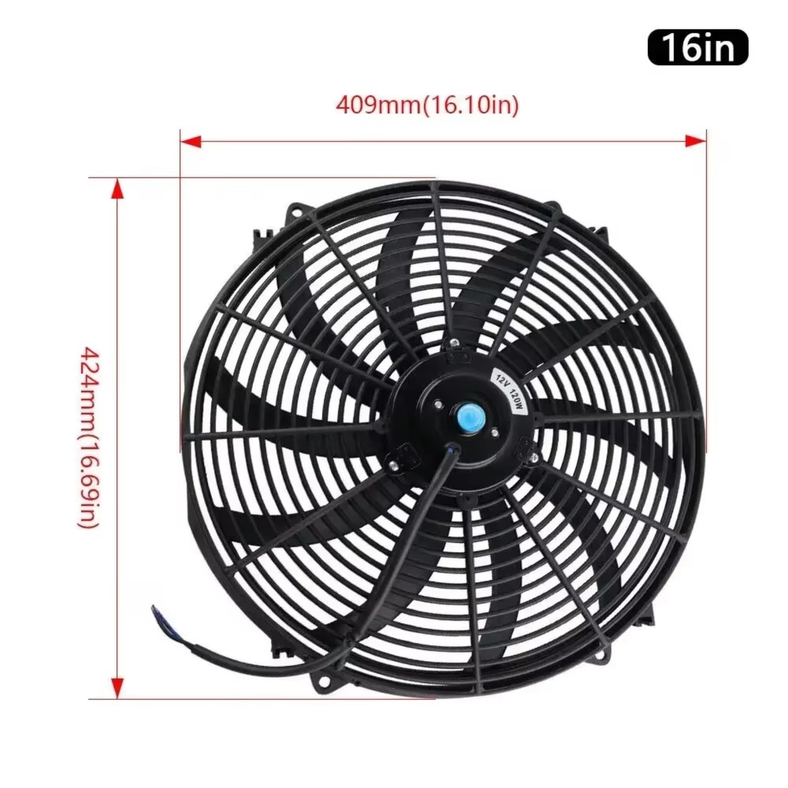 Auto Motorlüfter 16'' Push/Pull 12V 120W Kühlerlüfter