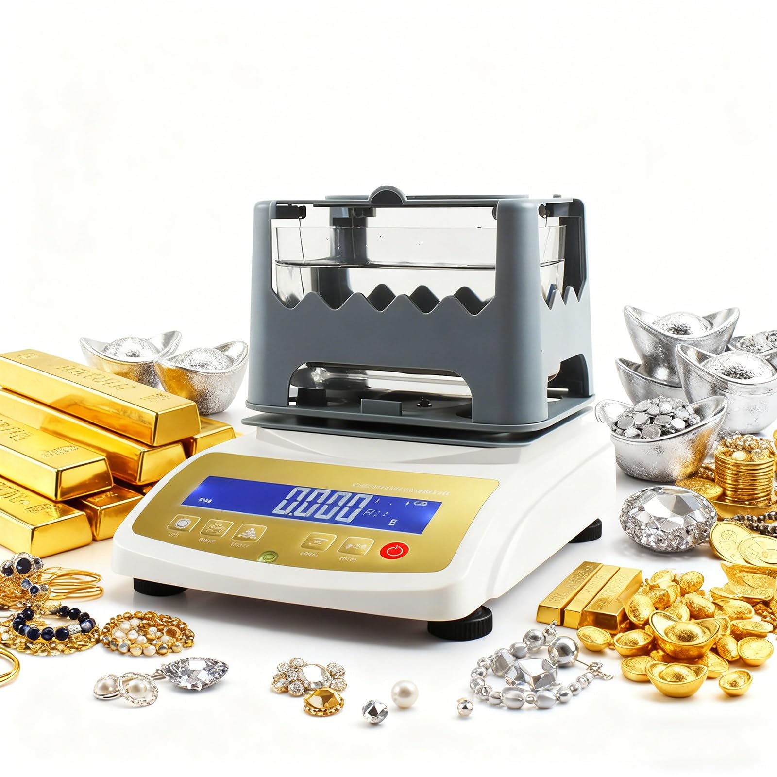 Densímetro de Oro de Alta Precisión 0.001 g/cm³, Probador de Autenticidad de Metales Preciosos, Comprobador de Oro con Precisión de Pesaje 0.01g, para Joyería y Bancos 300K