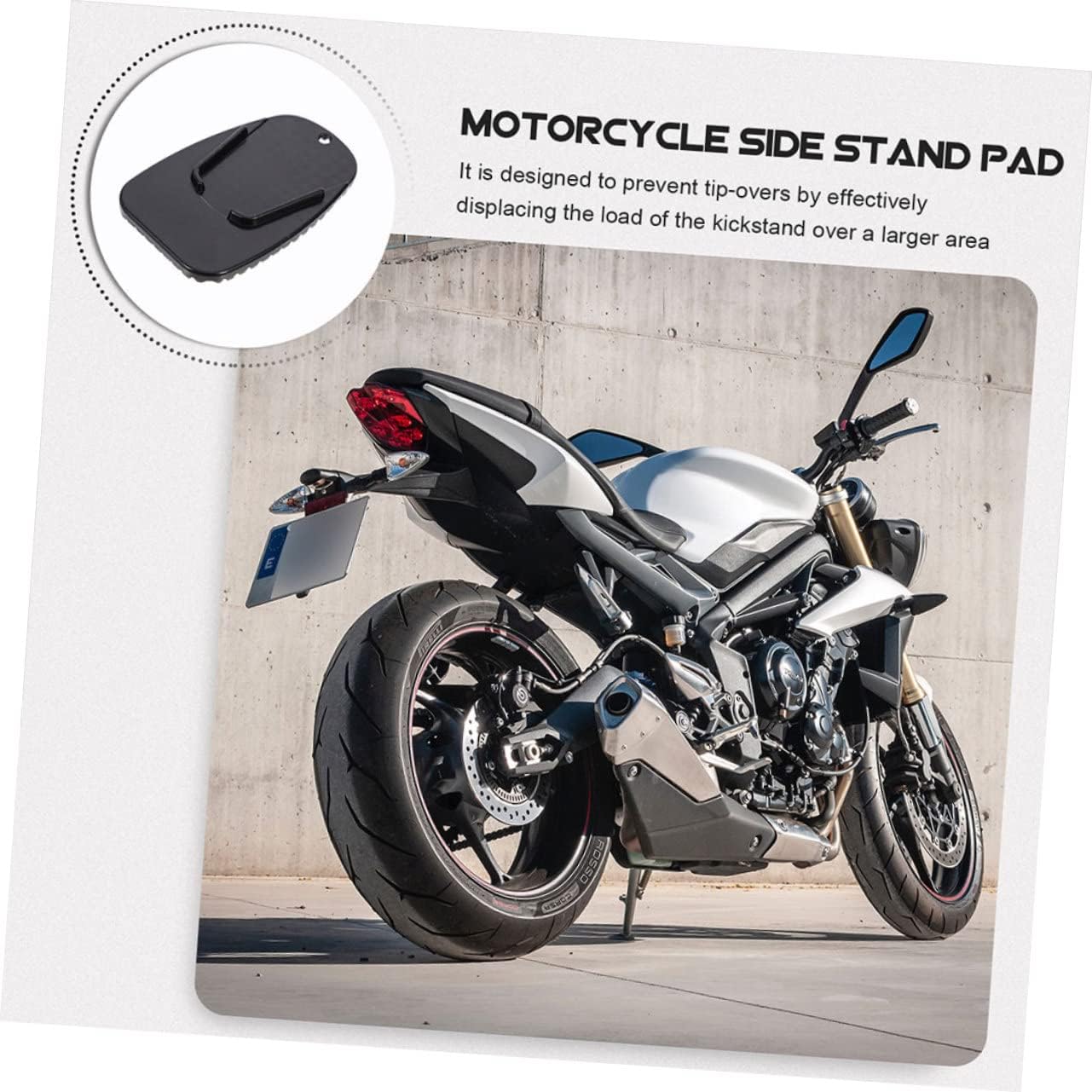 ULTECHNOVO 8pcs Motorcycle Kickstand Pad Motorbike Kickstand Support Cushions Parking Stand Pads Motorcycle Plate Motorbike Accessories