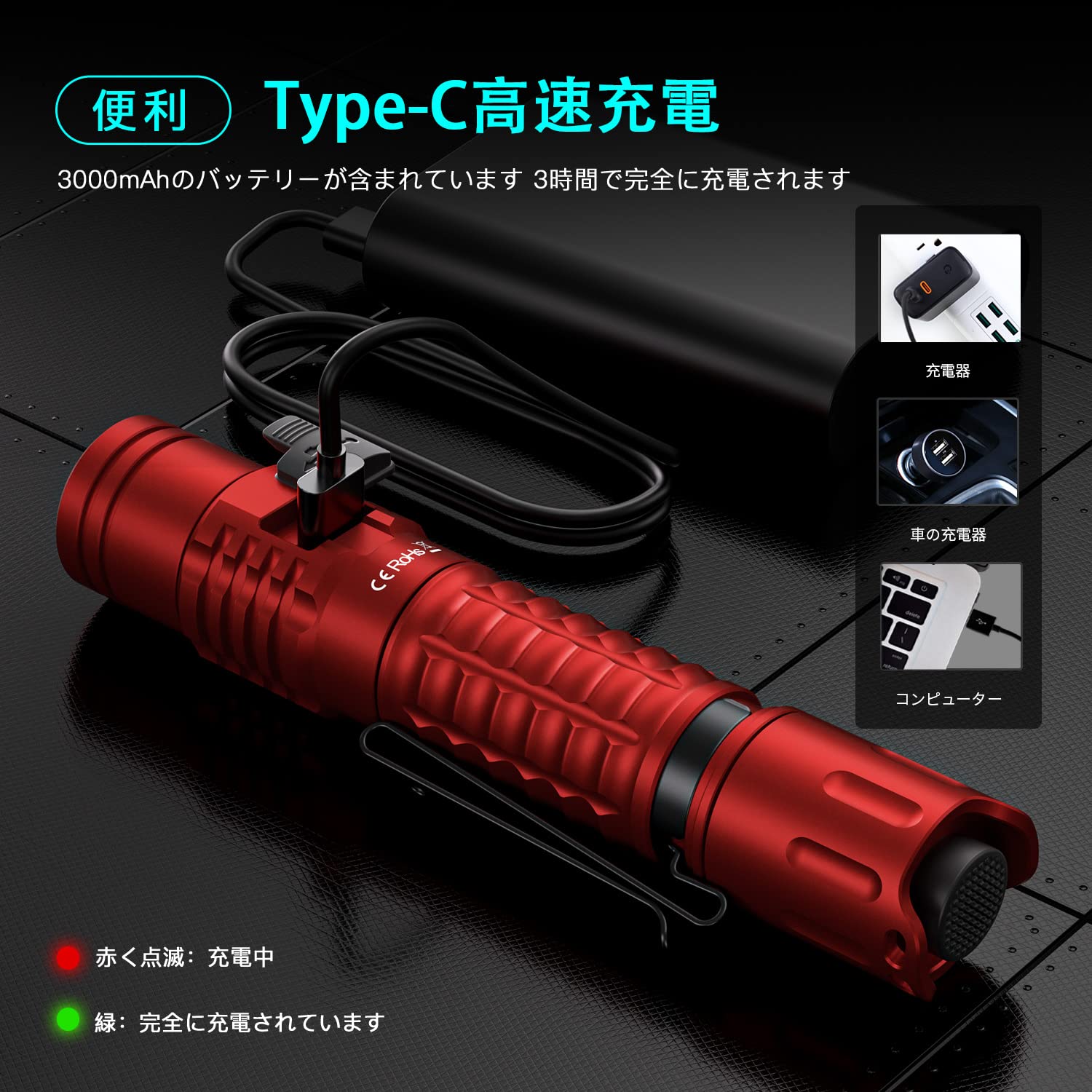 Amazon.co.jp: Wurkkos FC12 懐中電灯 SFT40 LED 強力 戦術 充電式懐中