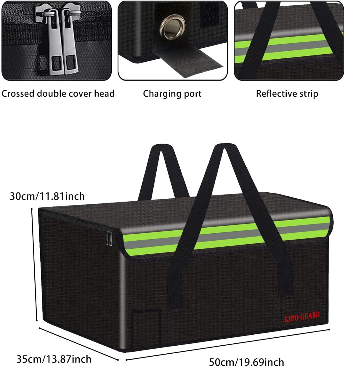 Lipo Battery Safe Bag Large Capatity Fireproof Bag for Ebike Lipo Battery Other Batteries Storage Charging Transport Home Office Travel Safe Storage Pouch