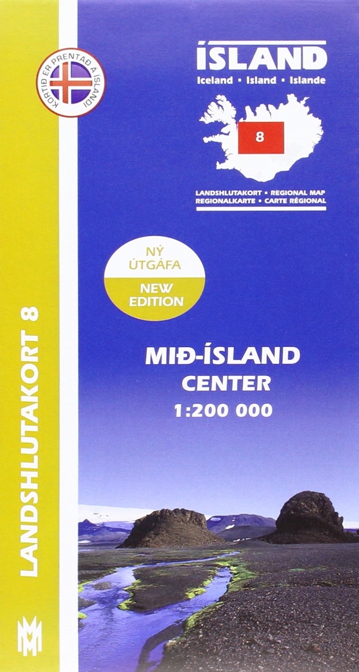 Central Iceland Map 1: 200 000: Regional map 8