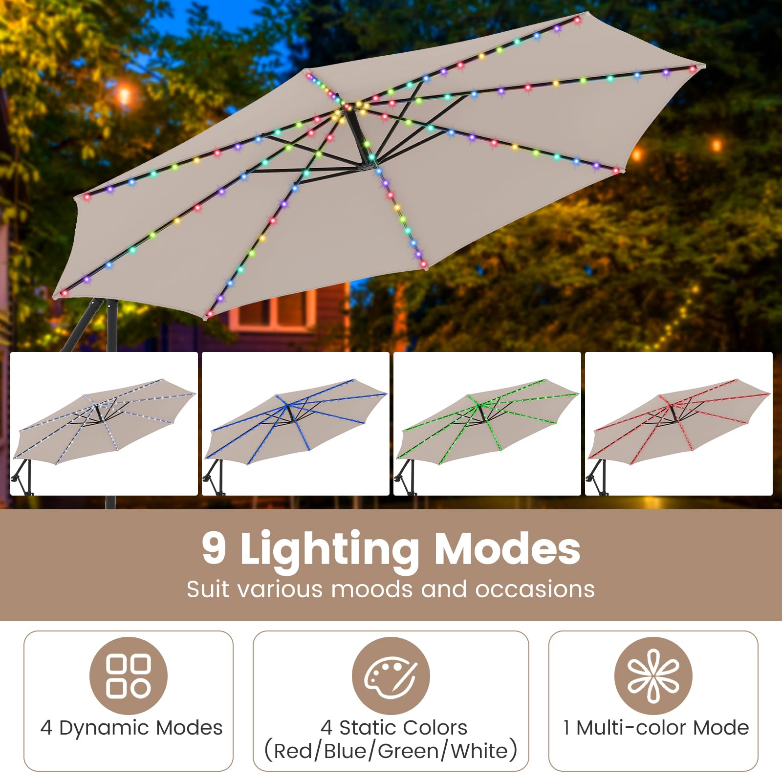 11 ft cantilever round offset patio umbrella 10 / 11 ft Patio Offset Umbrellas